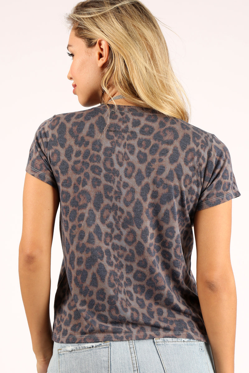 Leopard Print Tee Blue